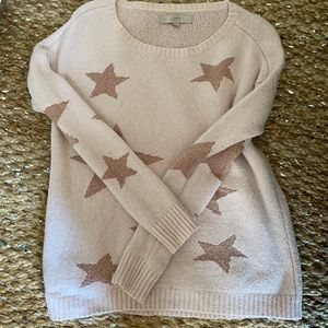 LOFT Pink Stars Sweater